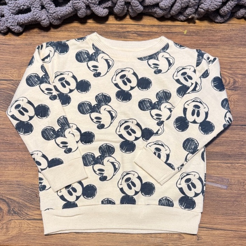 Mickey Mouse Cream and Black Sweatshirt
